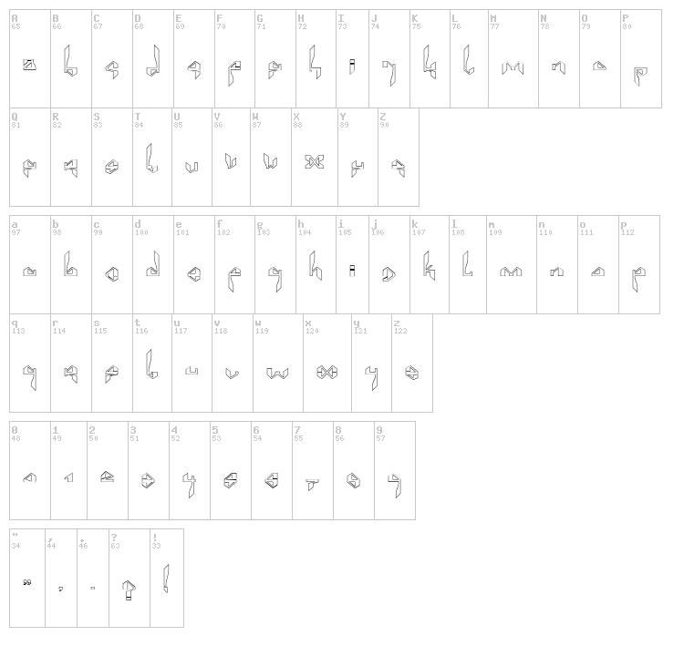 Suberp font map